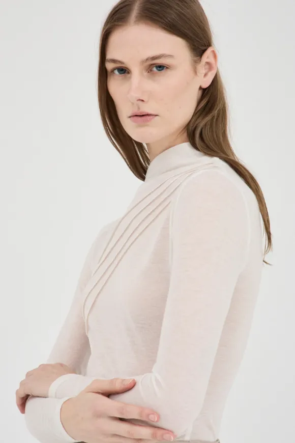 Tilla Jersey Stitch Top Off White