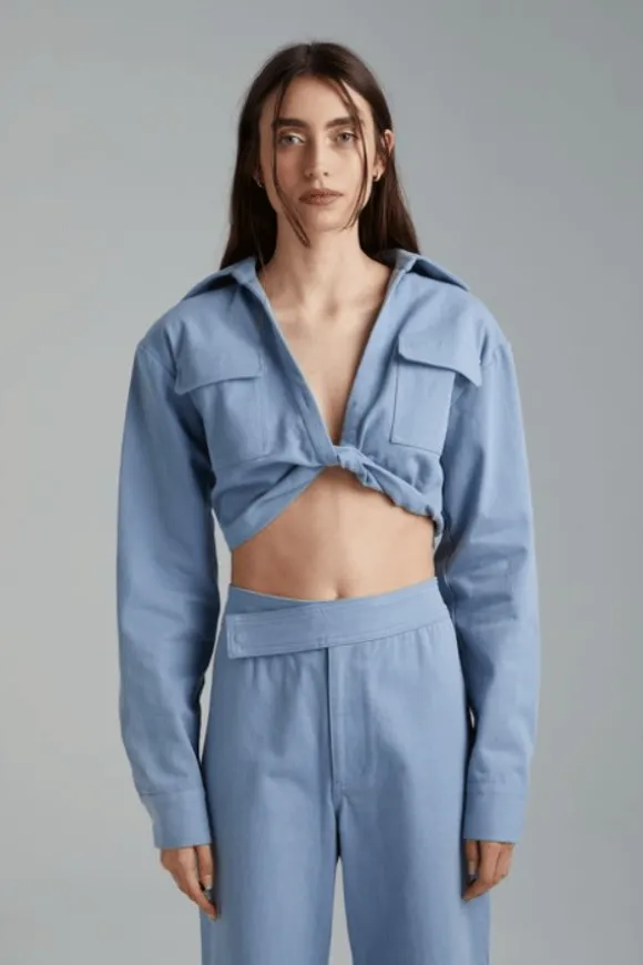 Twist Top Washed Blue