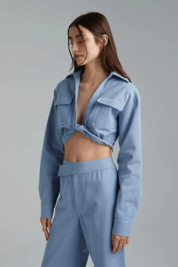 Twist Top Washed Blue