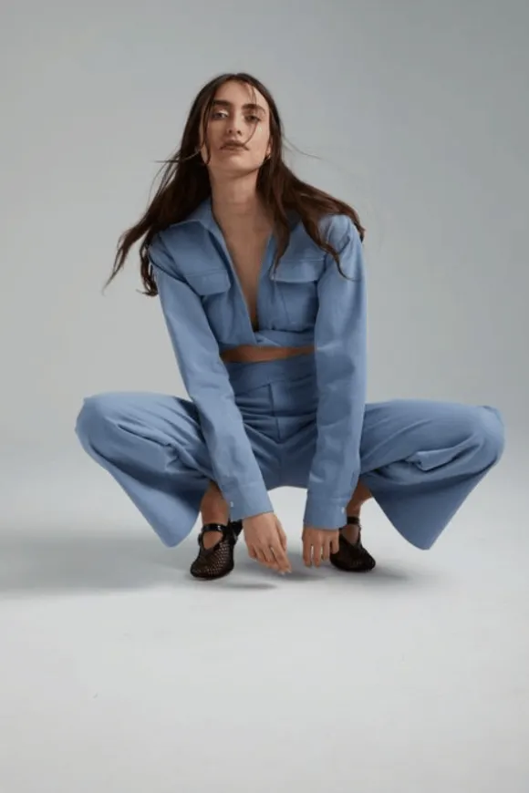 Twist Top Washed Blue