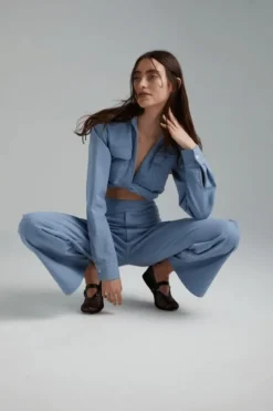 Twist Top Washed Blue