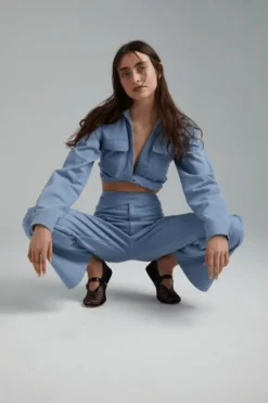 Twist Top Washed Blue