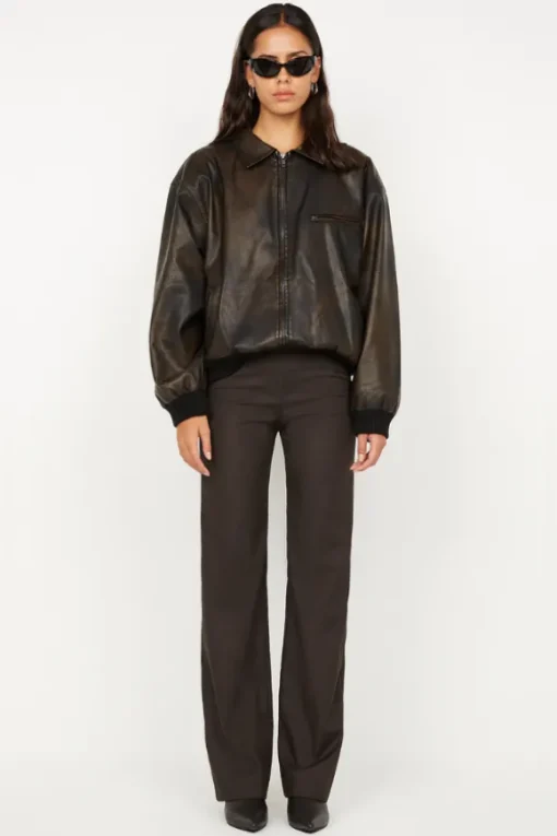 Tyla Bomber Jacket Vintage Choc