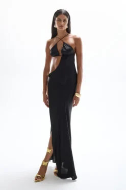 Villa Butterfly Maxi Dress Black