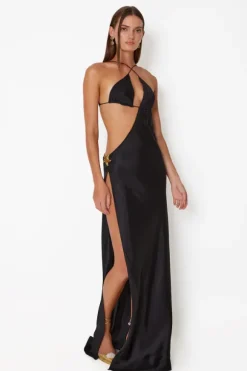 Villa Butterfly Maxi Dress Black