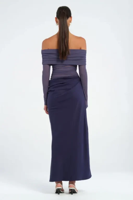 Yasmin Off Shoulder Dress Navy