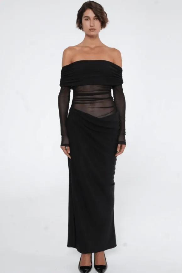 Yasmin Off Shoulder Maxi Dress Black