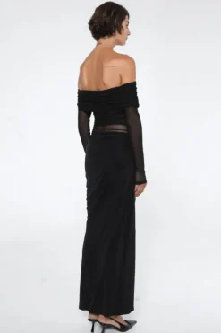 Yasmin Off Shoulder Maxi Dress Black