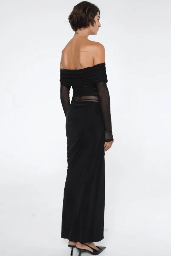 Yasmin Off Shoulder Maxi Dress Black