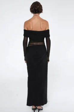 Yasmin Off Shoulder Maxi Dress Black