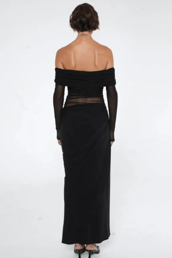 Yasmin Off Shoulder Maxi Dress Black