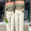 Yasmin Off Shoulder Top Pistachio