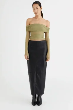 Yasmin Off Shoulder Top Pistachio