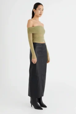 Yasmin Off Shoulder Top Pistachio