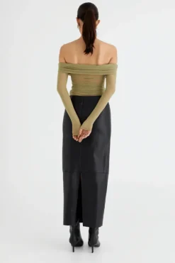 Yasmin Off Shoulder Top Pistachio