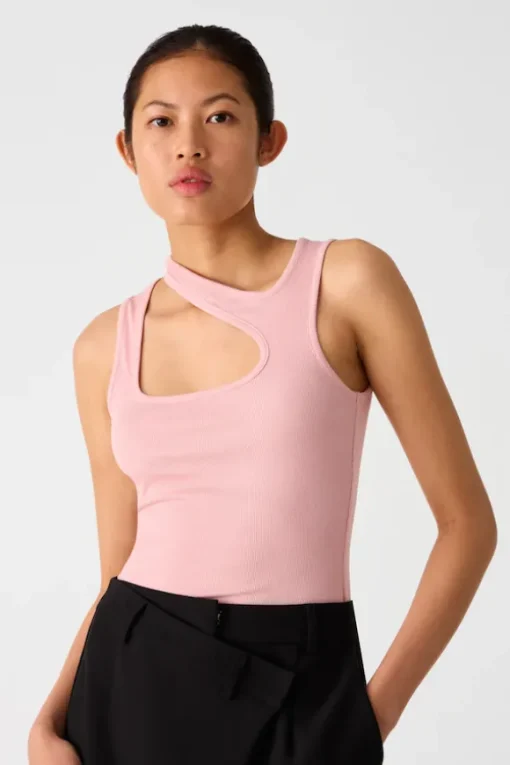 Zane Rib Top Rose Quartz