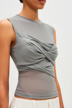 Zoey Mesh Top Grey