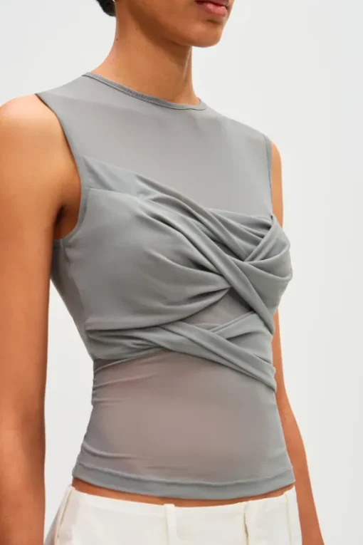 Zoey Mesh Top Grey